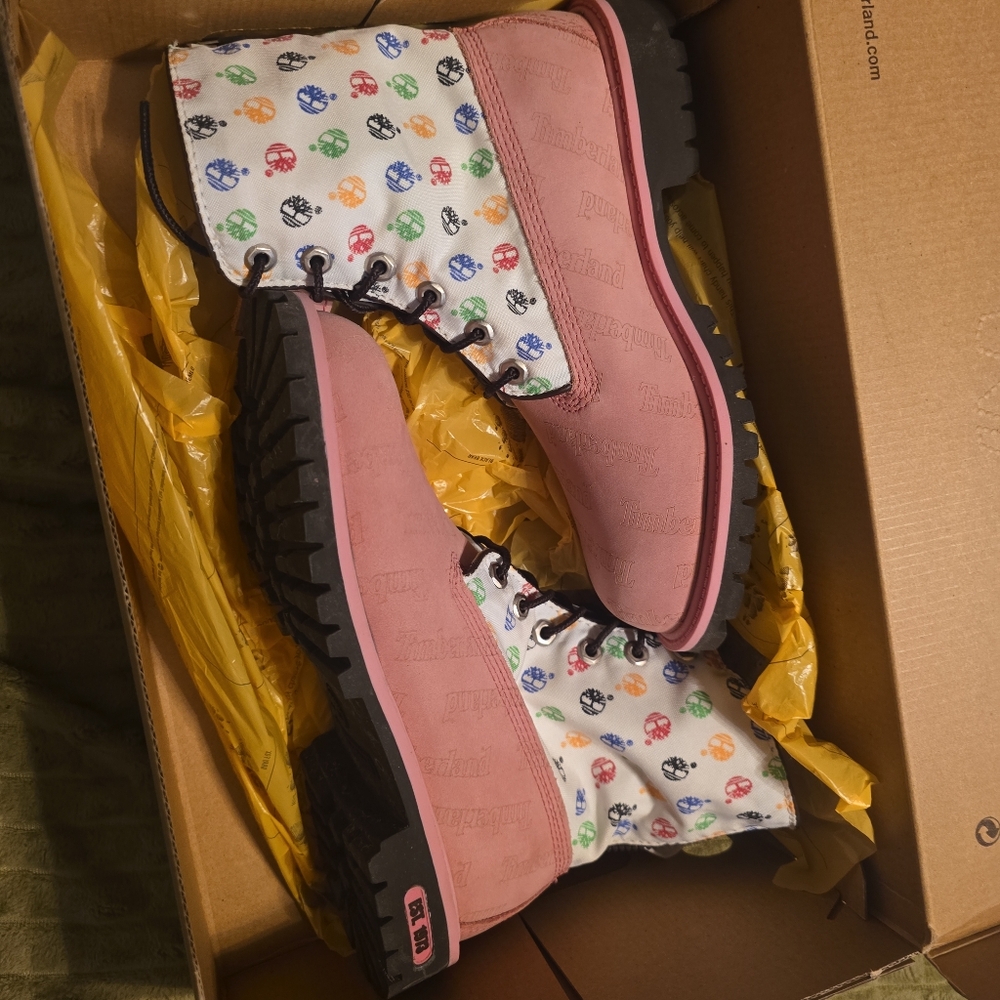 Timberland Kids Pink and Multicolor Boots